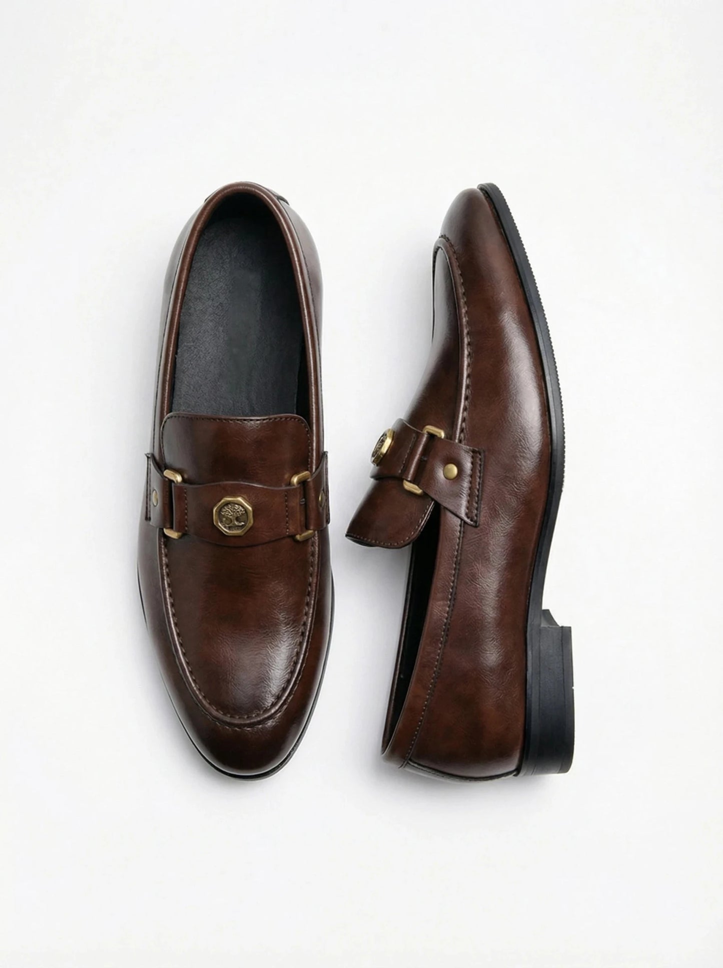 Stonebrook Studio - Stonebrook Studio | Men’s Clean Cut Leather Loafers - Classic Office Dress Shoes