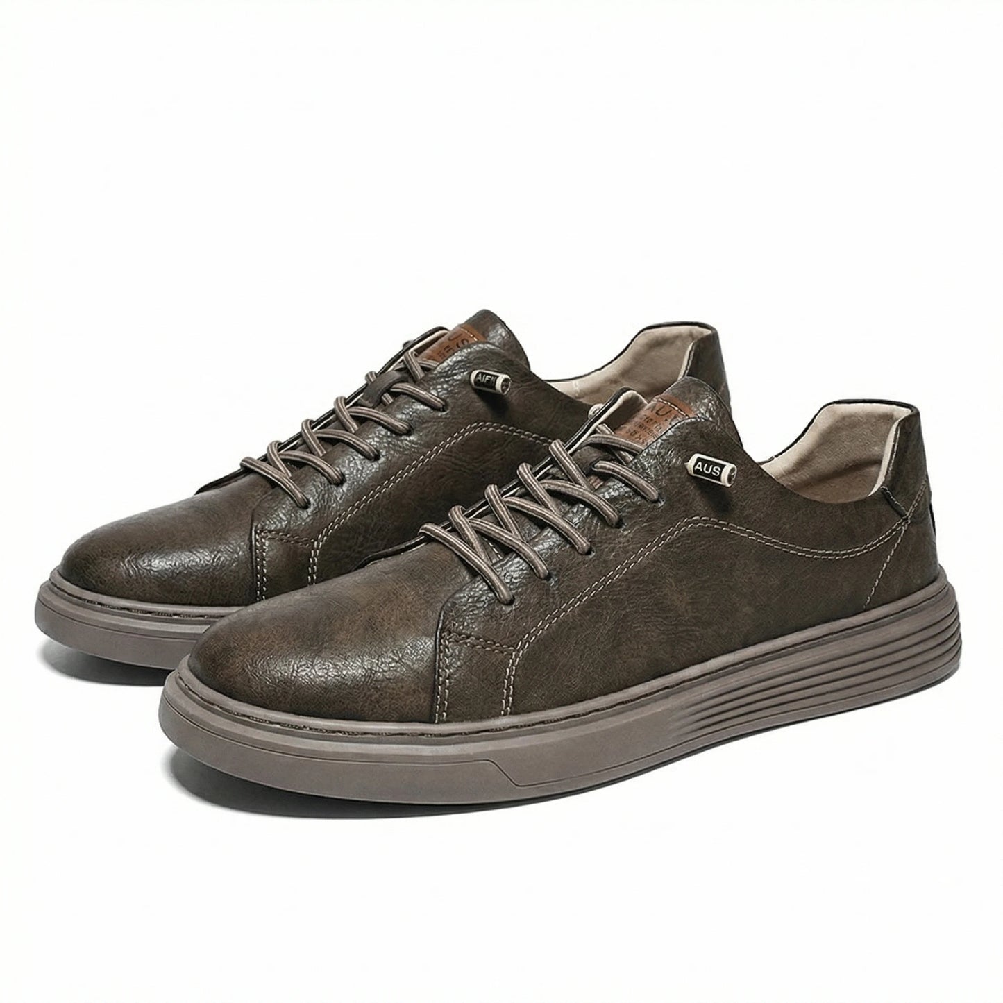 Stonebrook Studio - Stonebrook Studio | Men’s Leather Sneakers Comfort Casual Low Top Lace - Up