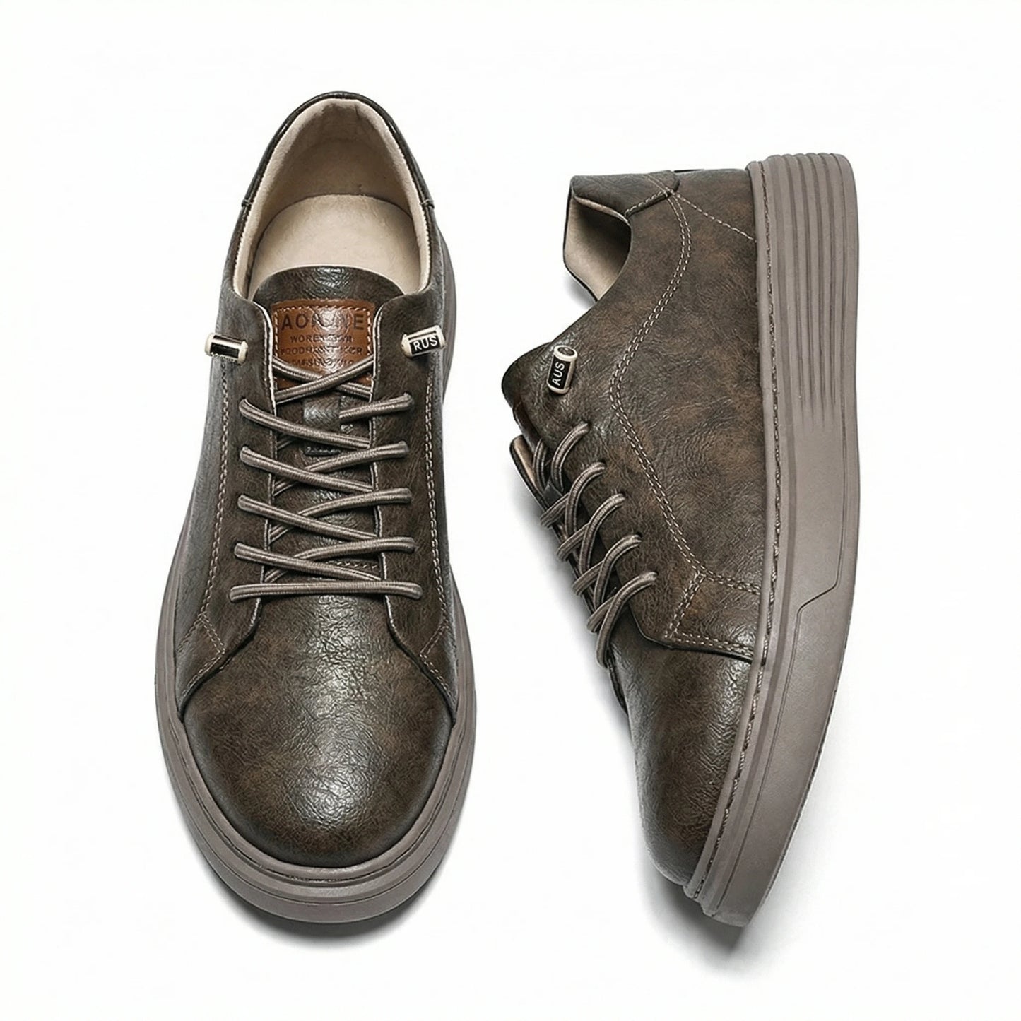 Stonebrook Studio - Stonebrook Studio | Men’s Leather Sneakers Comfort Casual Low Top Lace - Up