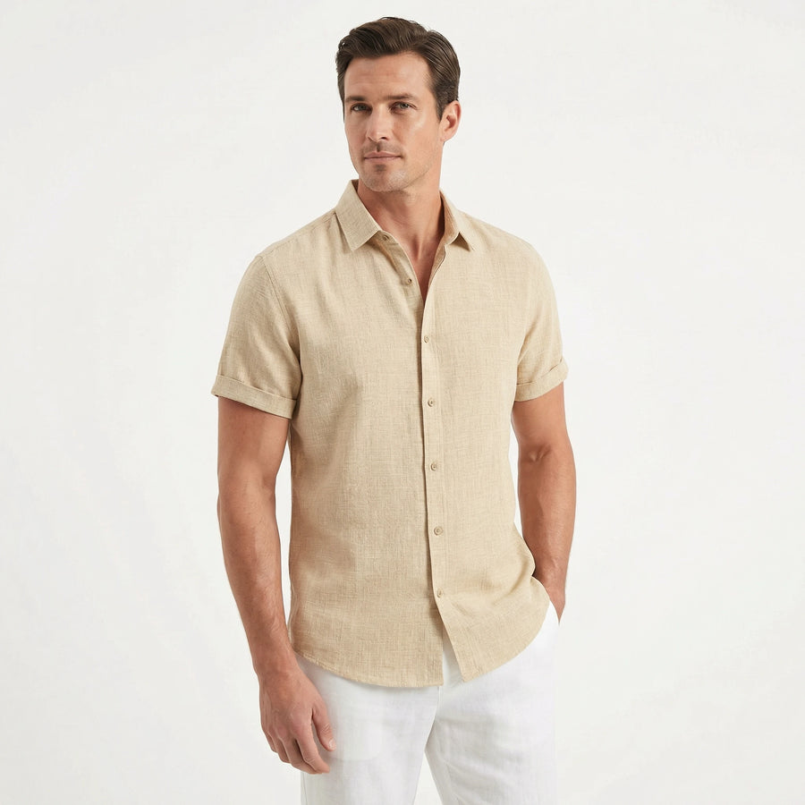 Stonebrook Studio - Stonebrook Studio | Men’s Linen Button - Up Shirt - Breathable Summer Comfort Slim Fit