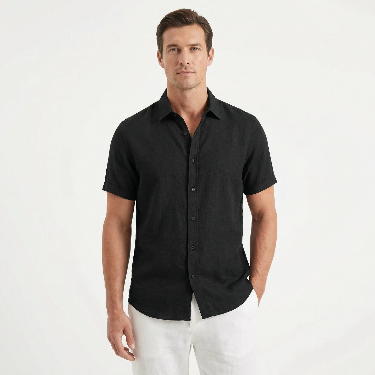 Stonebrook Studio - Stonebrook Studio | Men’s Linen Button - Up Shirt - Breathable Summer Comfort Slim Fit