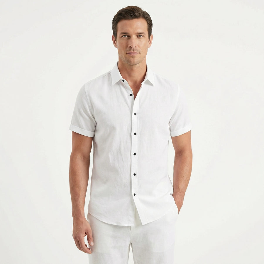 Stonebrook Studio - Stonebrook Studio | Men’s Linen Button - Up Shirt - Breathable Summer Comfort Slim Fit