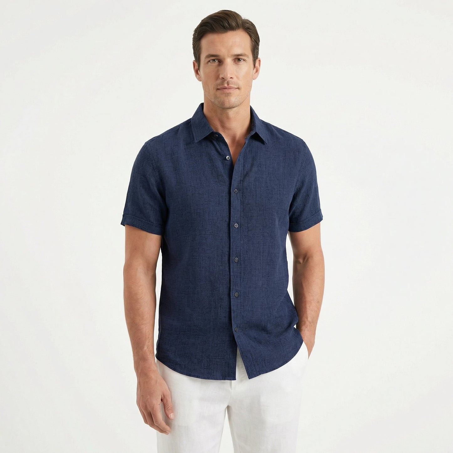 Stonebrook Studio - Stonebrook Studio | Men’s Linen Button - Up Shirt - Breathable Summer Comfort Slim Fit