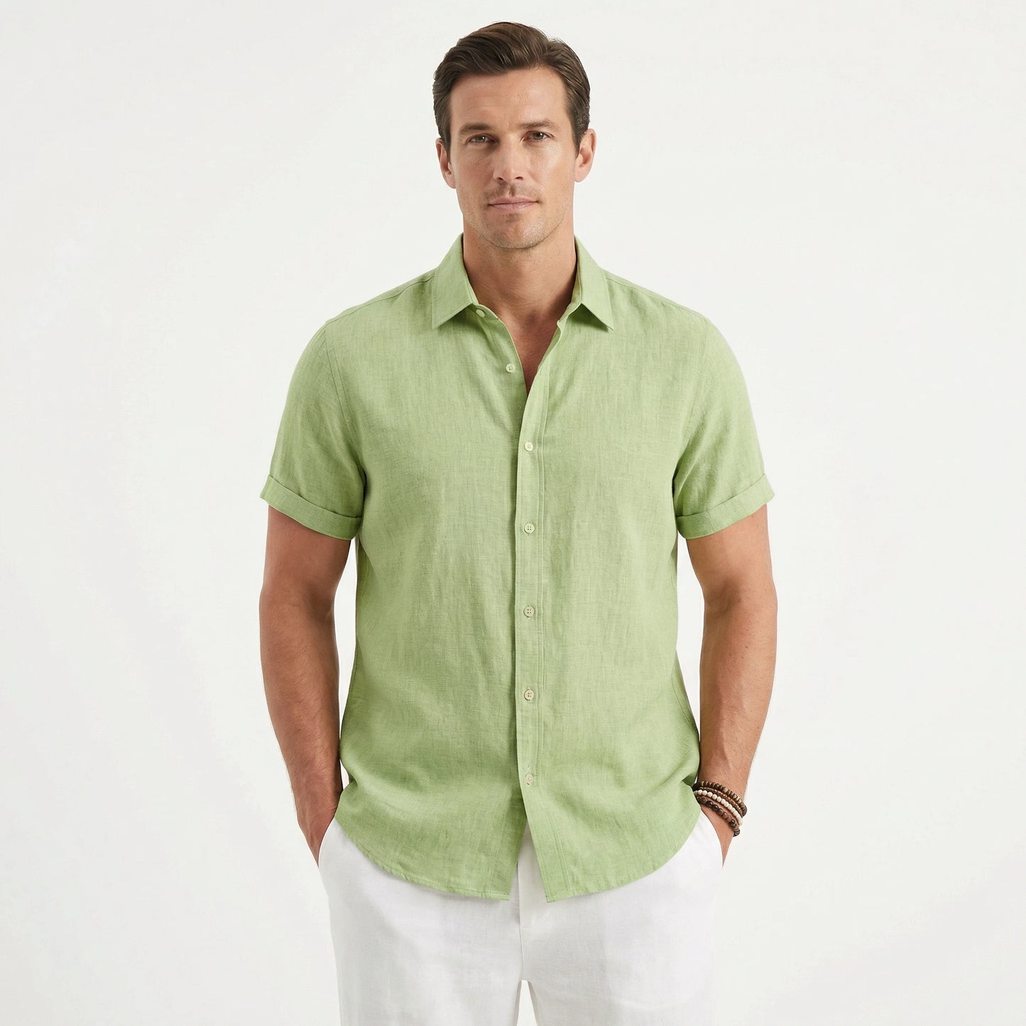 Stonebrook Studio - Stonebrook Studio | Men’s Linen Button - Up Shirt - Breathable Summer Comfort Slim Fit