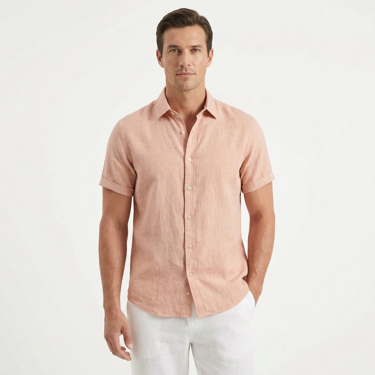 Stonebrook Studio - Stonebrook Studio | Men’s Linen Button - Up Shirt - Breathable Summer Comfort Slim Fit