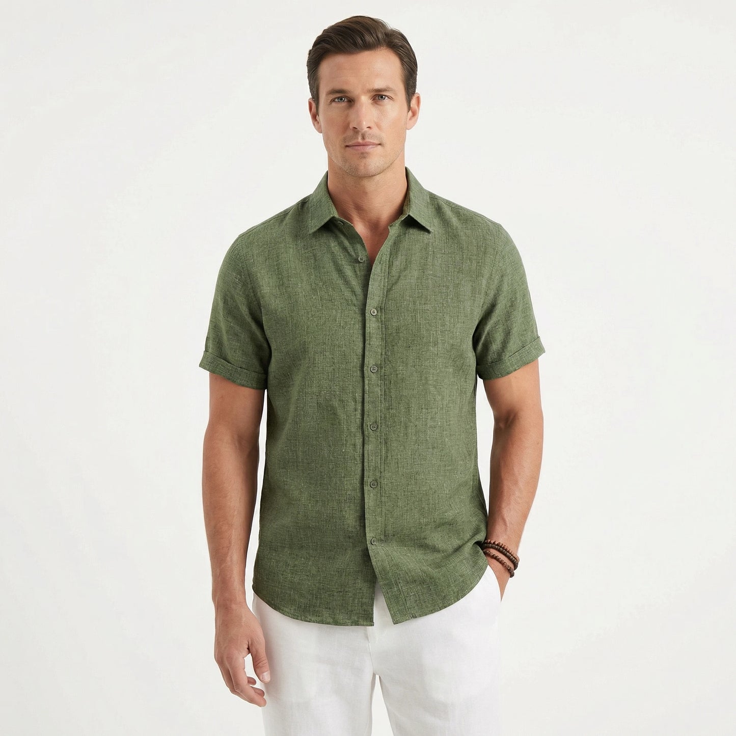 Stonebrook Studio - Stonebrook Studio | Men’s Linen Button - Up Shirt - Breathable Summer Comfort Slim Fit