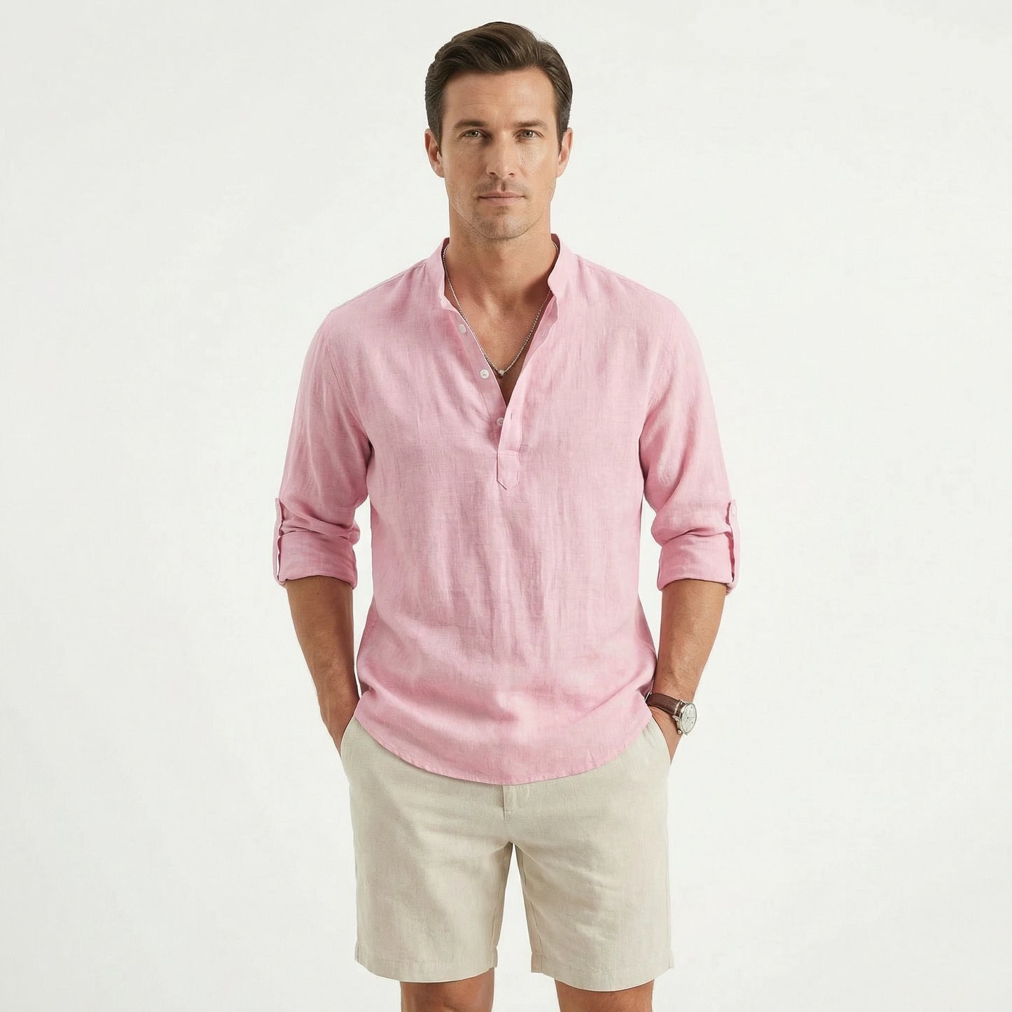 Stonebrook Studio - Stonebrook Studio | Men’s Breathable Linen Shirt - Lightweight Long Sleeve Casual Wear