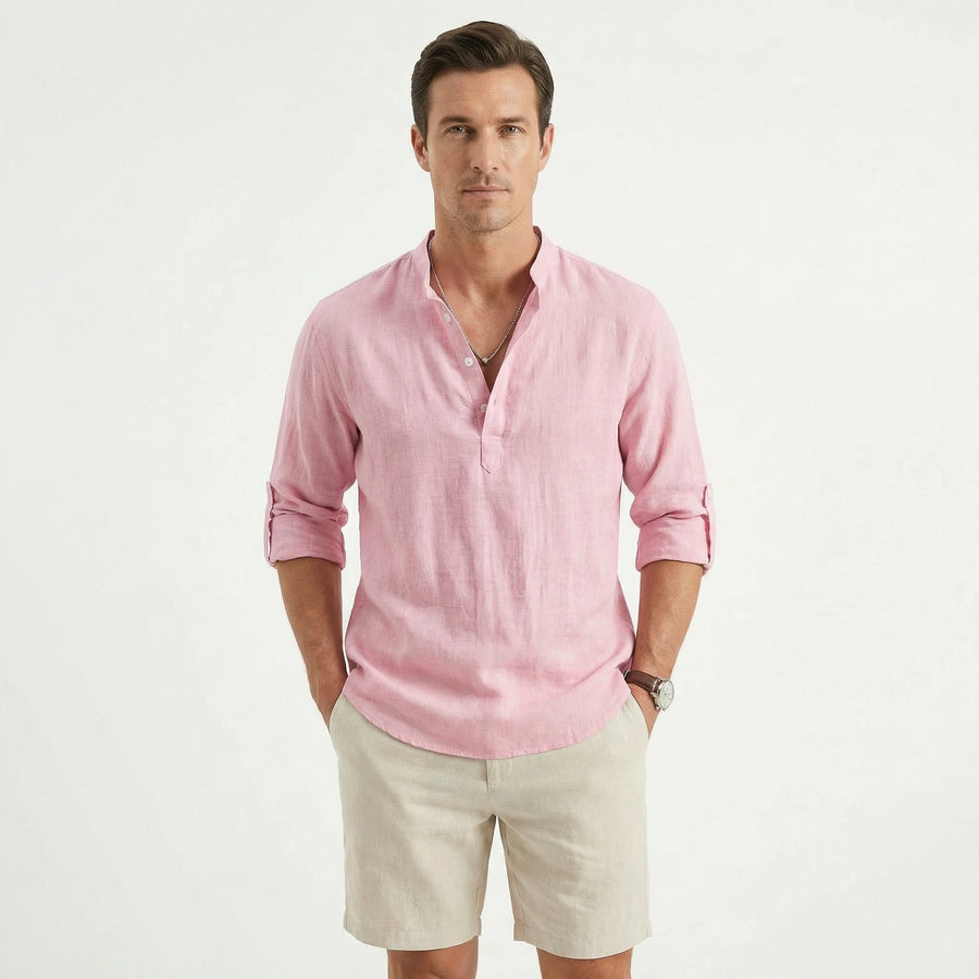 Stonebrook Studio - Stonebrook Studio | Men’s Breathable Linen Shirt - Lightweight Long Sleeve Casual Wear