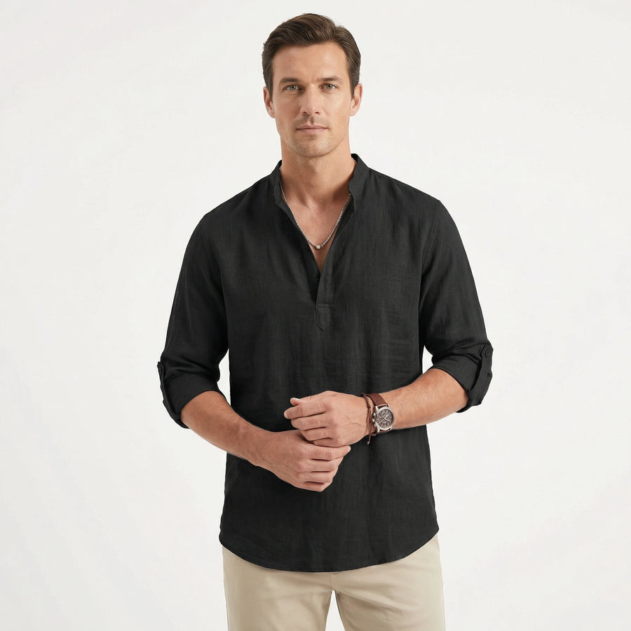 Stonebrook Studio - Stonebrook Studio | Men’s Breathable Linen Shirt - Lightweight Long Sleeve Casual Wear