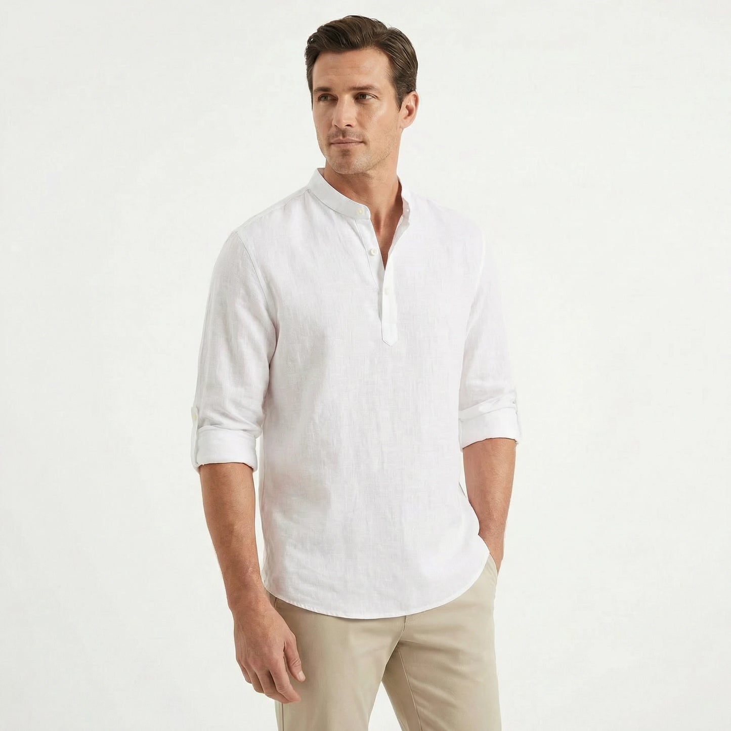 Stonebrook Studio - Stonebrook Studio | Men’s Breathable Linen Shirt - Lightweight Long Sleeve Casual Wear