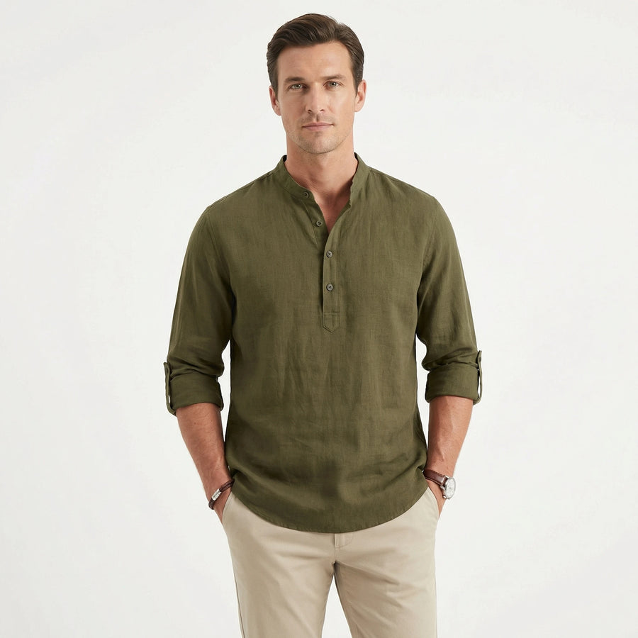 Stonebrook Studio - Stonebrook Studio | Men’s Breathable Linen Shirt - Lightweight Long Sleeve Casual Wear