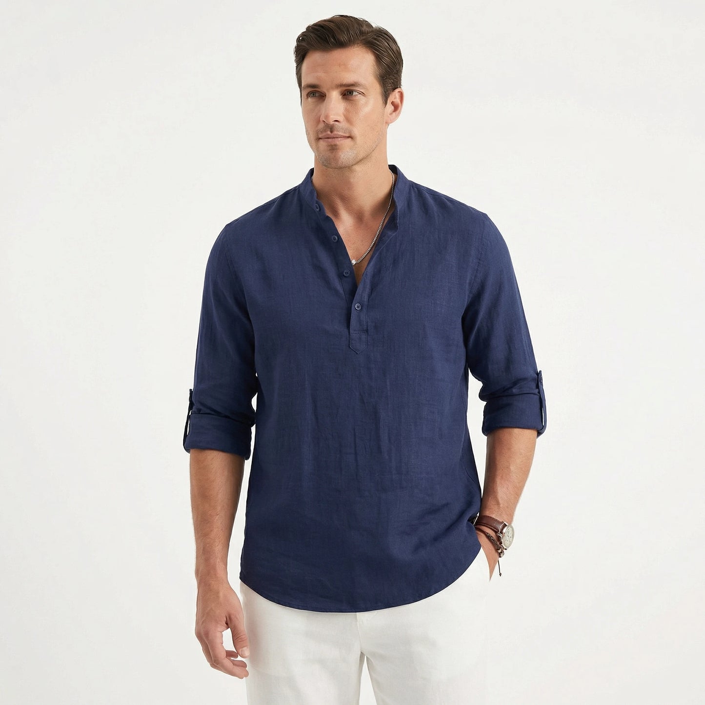 Stonebrook Studio - Stonebrook Studio | Men’s Breathable Linen Shirt - Lightweight Long Sleeve Casual Wear