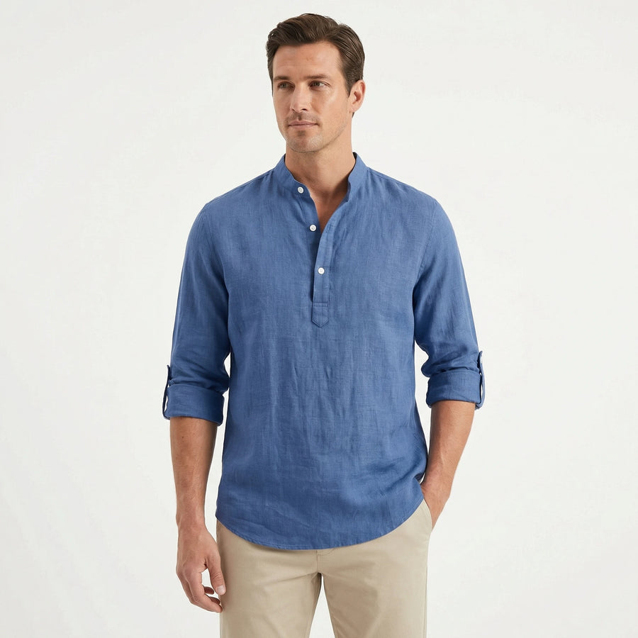 Stonebrook Studio - Stonebrook Studio | Men’s Breathable Linen Shirt - Lightweight Long Sleeve Casual Wear