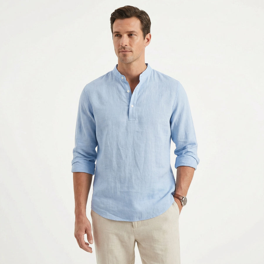 Stonebrook Studio - Stonebrook Studio | Men’s Breathable Linen Shirt - Lightweight Long Sleeve Casual Wear
