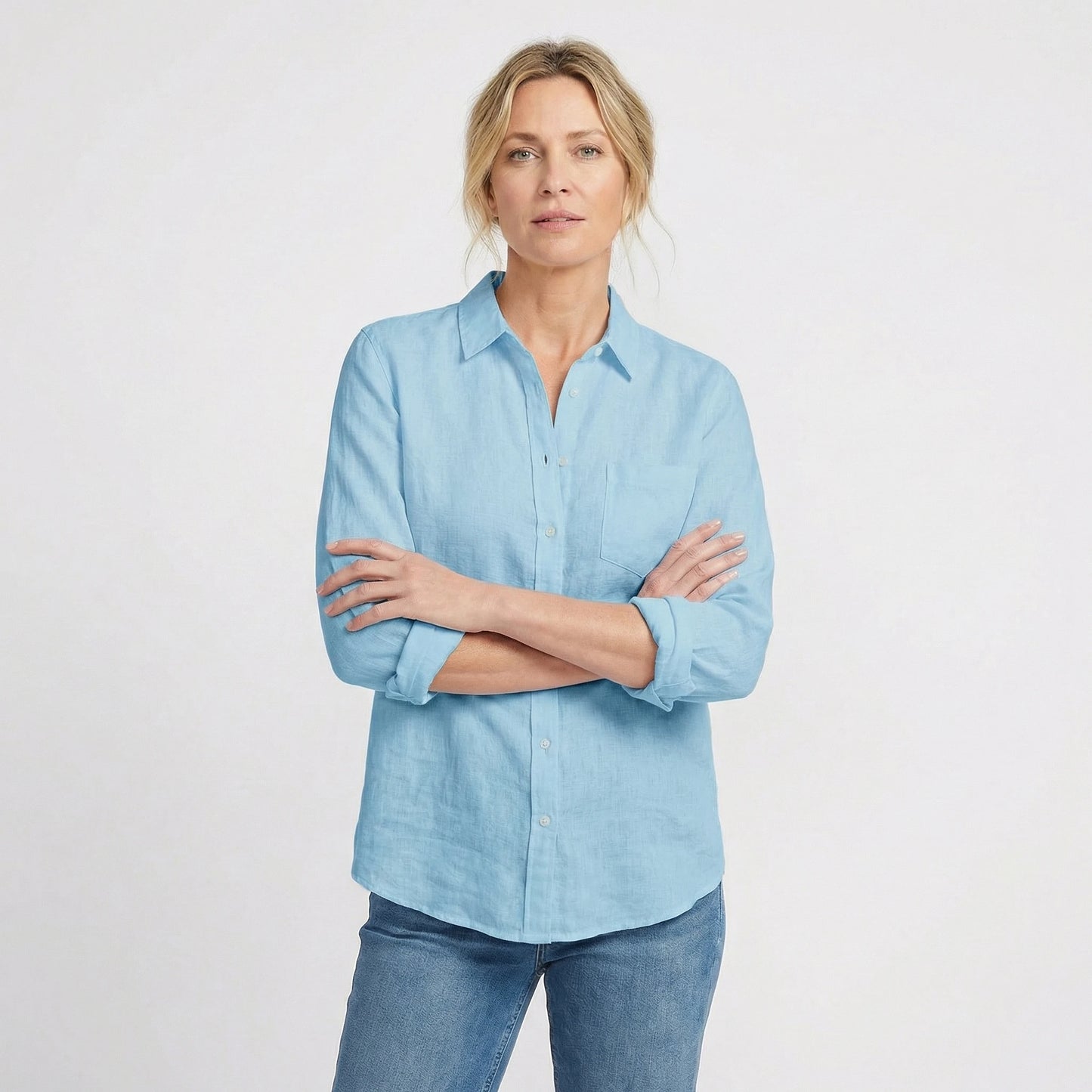Stonebrook Studio - Stonebrook Studio | Women’s Cotton Linen Blouse - Long Sleeve Lightweight Casual Fit