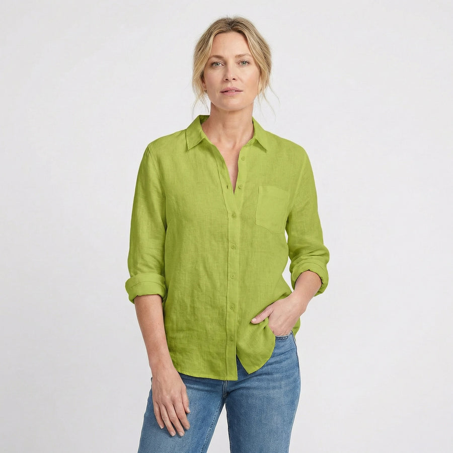 Stonebrook Studio - Stonebrook Studio | Women’s Cotton Linen Blouse - Long Sleeve Lightweight Casual Fit
