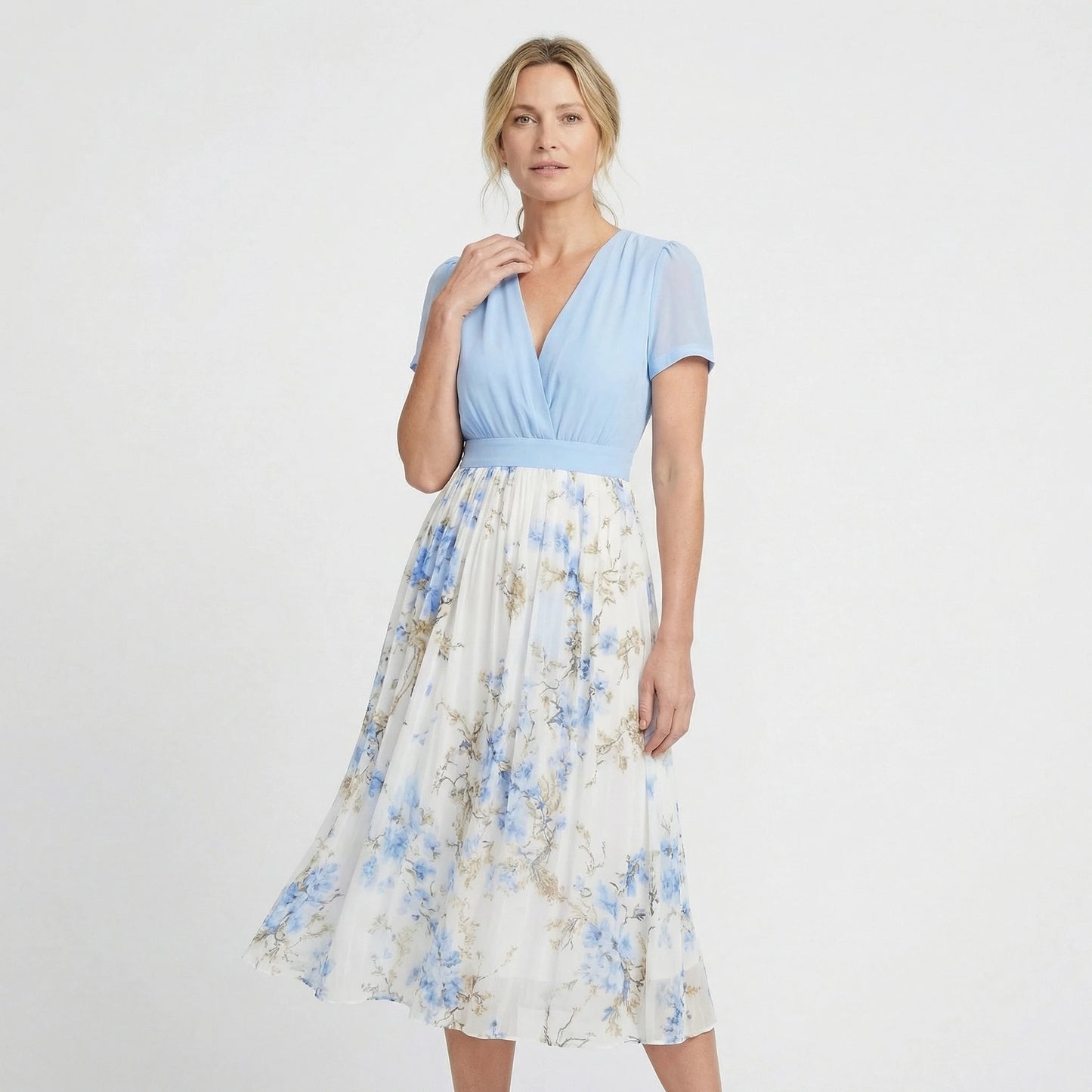 Stonebrook Studio - Stonebrook Studio | Women’s Flowy Maxi Dress - Puff Sleeve Printed Dress