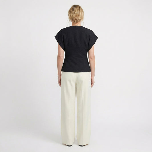 Stonebrook Studio - Stonebrook Studio | Women’s Cotton Blend Blouse - Triangle Button V - Neck Top