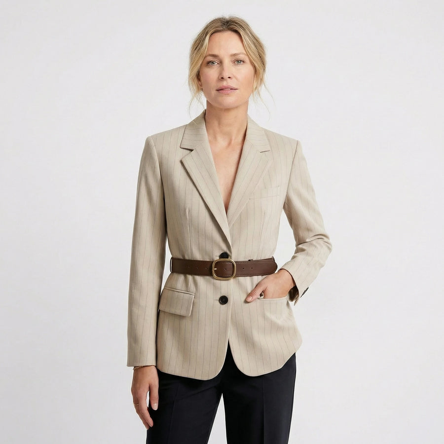 Stonebrook Studio - Stonebrook Studio | Women’s Belted Suit Jacket - Lightweight Breathable Elegant Loose Fit