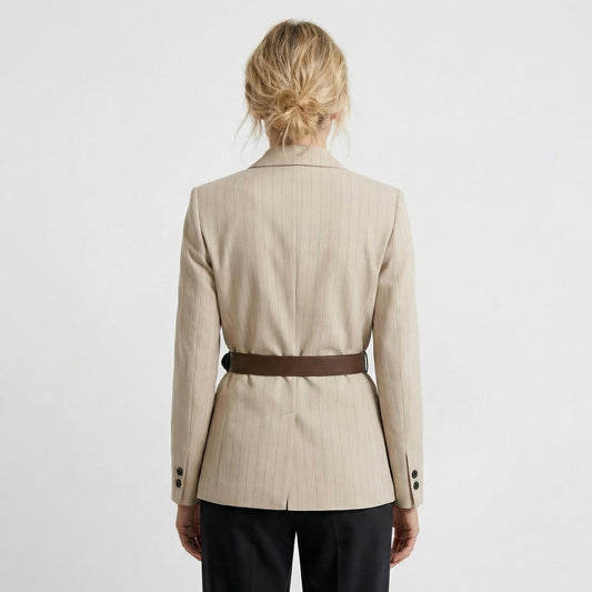 Stonebrook Studio - Stonebrook Studio | Women’s Belted Suit Jacket - Lightweight Breathable Elegant Loose Fit