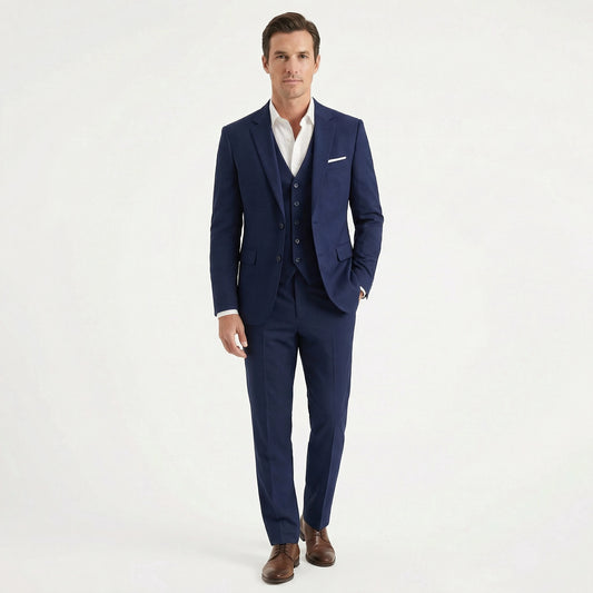 Stonebrook Studio - Stonebrook Studio | Men’s Three Piece Suit Slim Fit Cotton Wedding Outfit