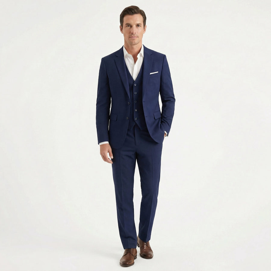 Stonebrook Studio - Stonebrook Studio | Men’s Three Piece Suit Slim Fit Cotton Wedding Outfit