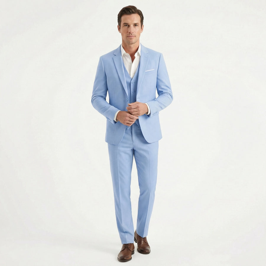 Stonebrook Studio - Stonebrook Studio | Men’s Three Piece Suit Slim Fit Cotton Wedding Outfit
