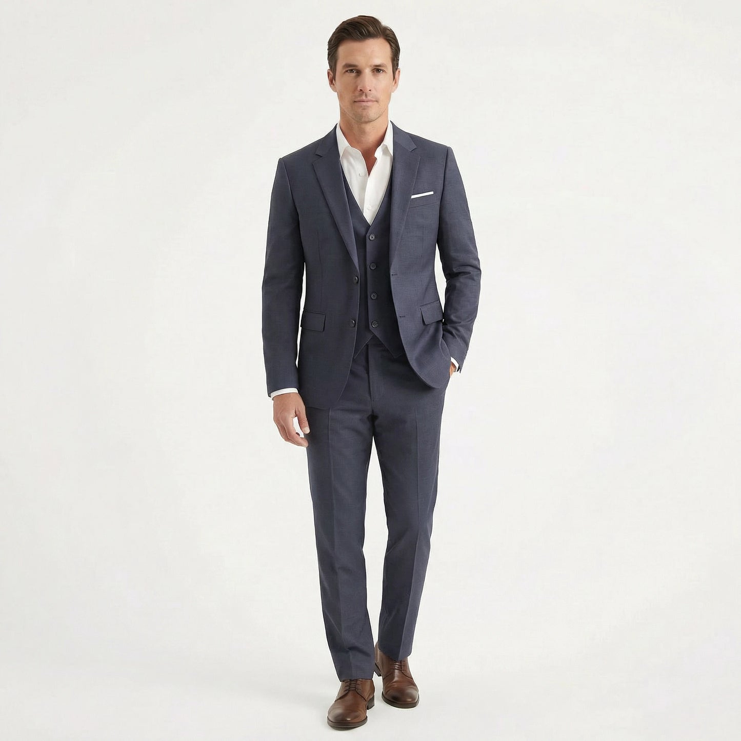 Stonebrook Studio - Stonebrook Studio | Men’s Three Piece Suit Slim Fit Cotton Wedding Outfit