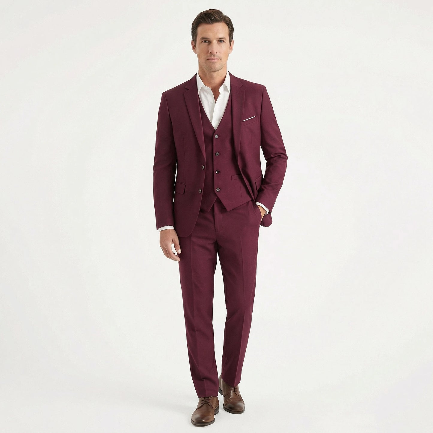 Stonebrook Studio - Stonebrook Studio | Men’s Three Piece Suit Slim Fit Cotton Wedding Outfit