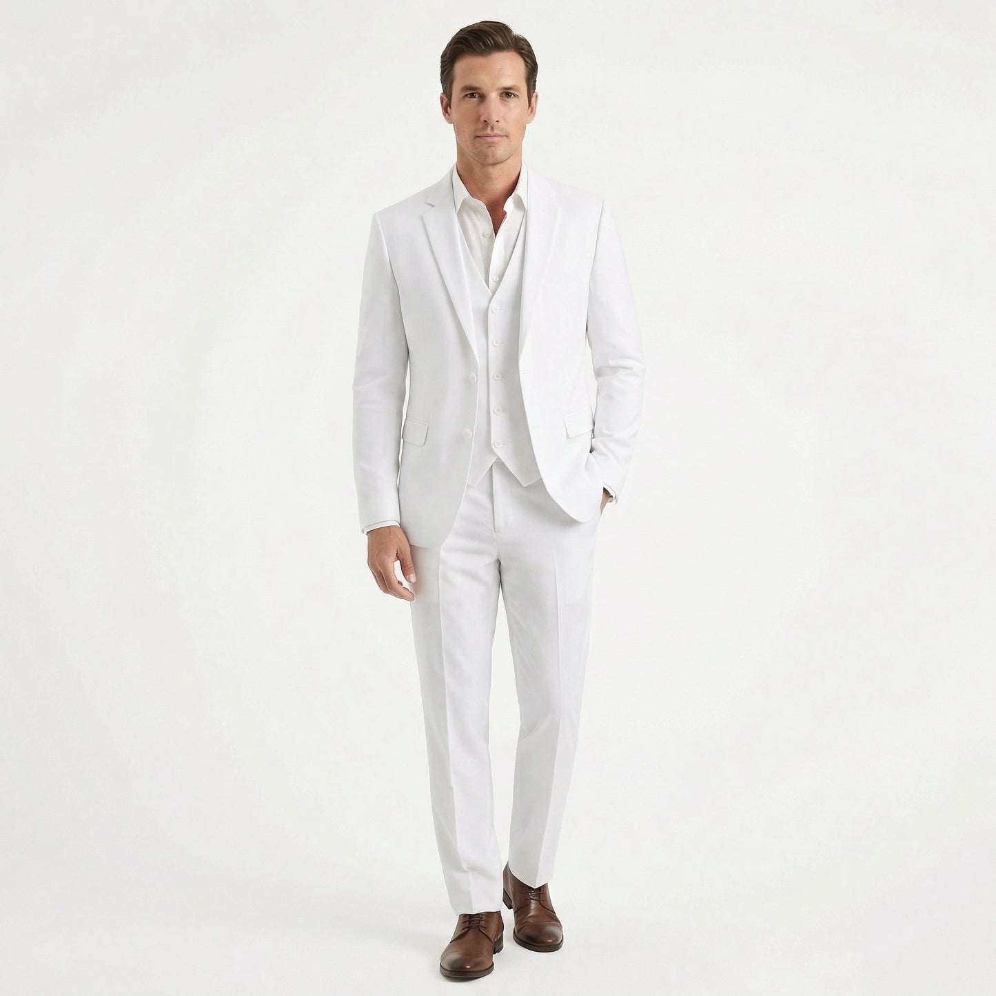 Stonebrook Studio - Stonebrook Studio | Men’s Three Piece Suit Slim Fit Cotton Wedding Outfit