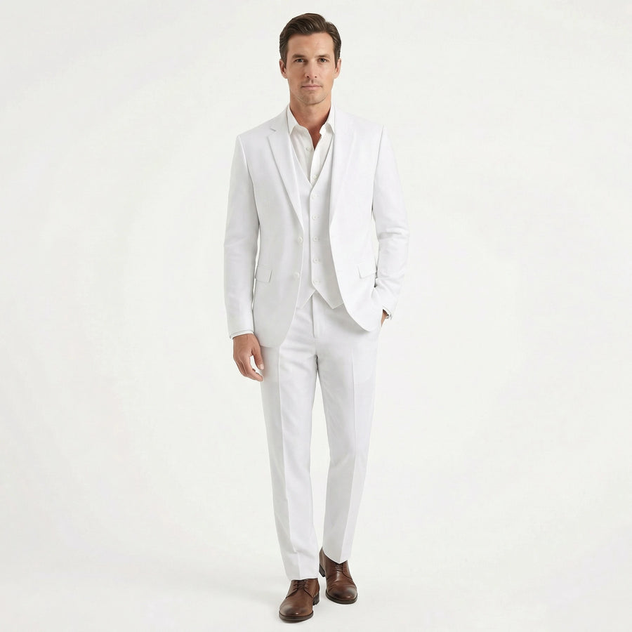 Stonebrook Studio - Stonebrook Studio | Men’s Three Piece Suit Slim Fit Cotton Wedding Outfit