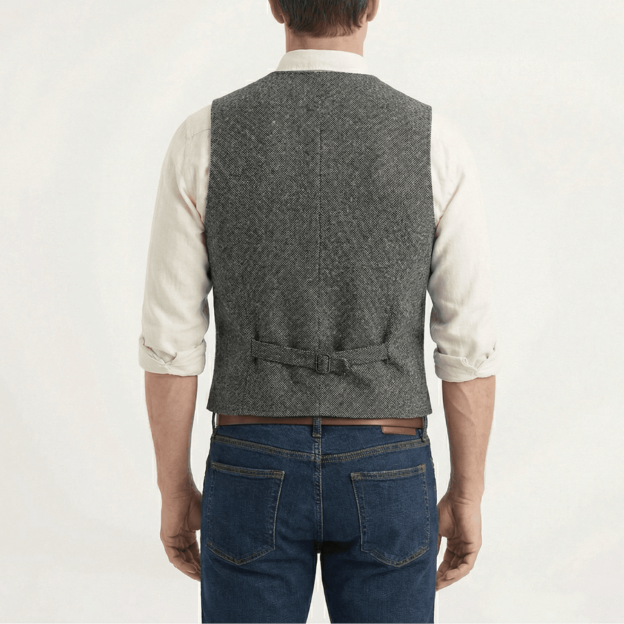 Stonebrook Studio - Stonebrook Studio | Men’s Tweed Waistcoat Herringbone Slim Fit Business Vest