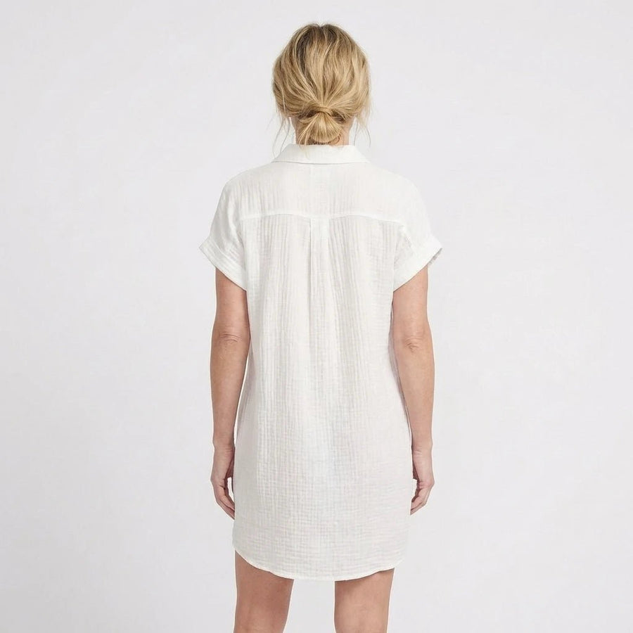 Stonebrook Studio - Stonebrook Studio | Women’s Breathable Cotton Blend Shirt Dress - Casual Loose Fit