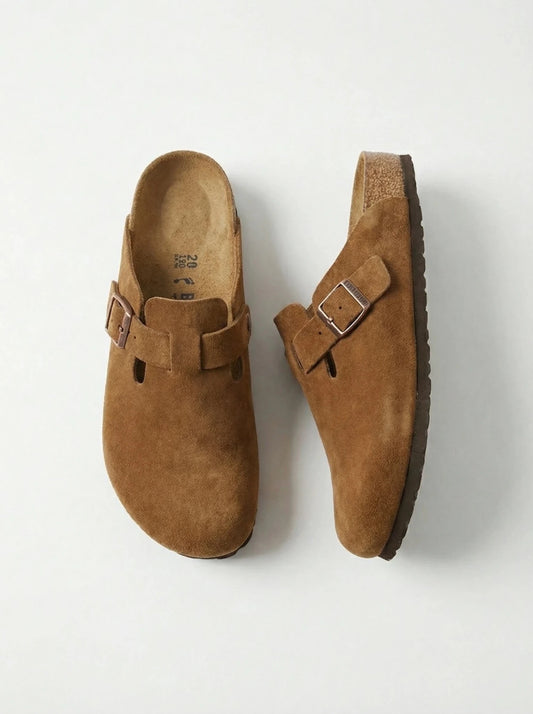 Stonebrook Studio - StonebrookStudio | Leather Boston Buckle Clogs - Comfort Slip On