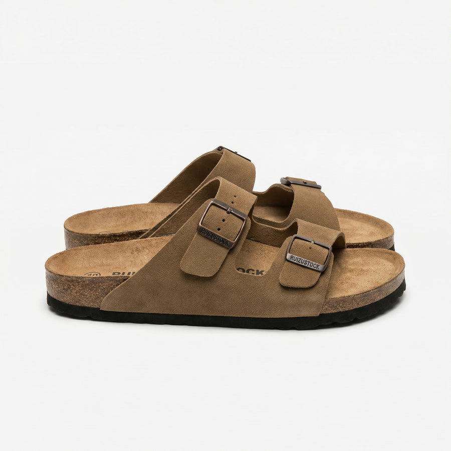 Stonebrook Studio - Stonebrook Studio | Casual Leather Flip Flop Sandals - Lightweight Cork Slippers