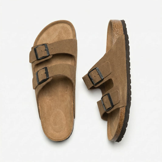 Stonebrook Studio - Stonebrook Studio | Casual Leather Flip Flop Sandals - Lightweight Cork Slippers