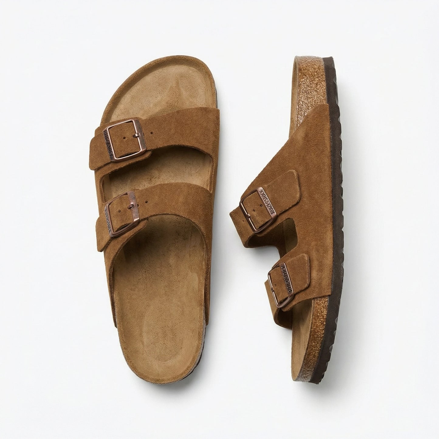Stonebrook Studio - Stonebrook Studio | Casual Leather Flip Flop Sandals - Lightweight Cork Slippers