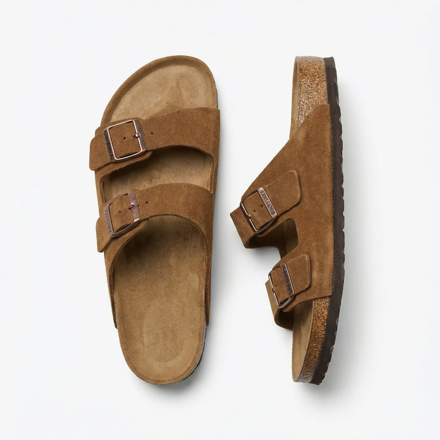 Stonebrook Studio - Stonebrook Studio | Casual Leather Flip Flop Sandals - Lightweight Cork Slippers