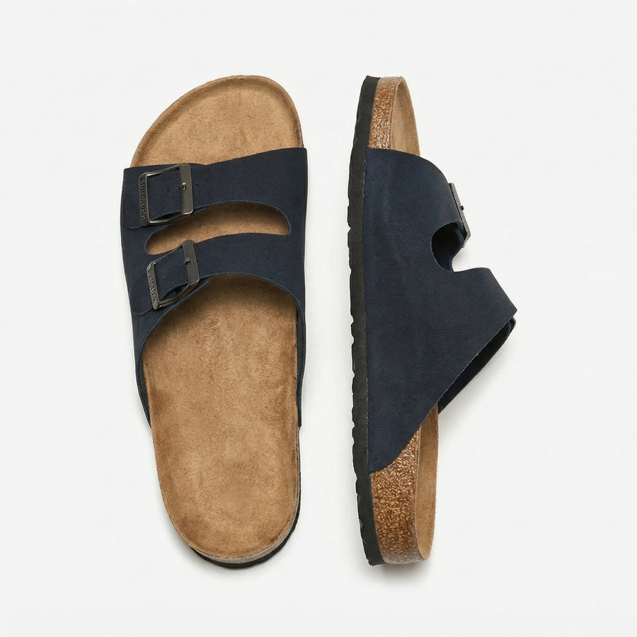 Stonebrook Studio - Stonebrook Studio | Casual Leather Flip Flop Sandals - Lightweight Cork Slippers