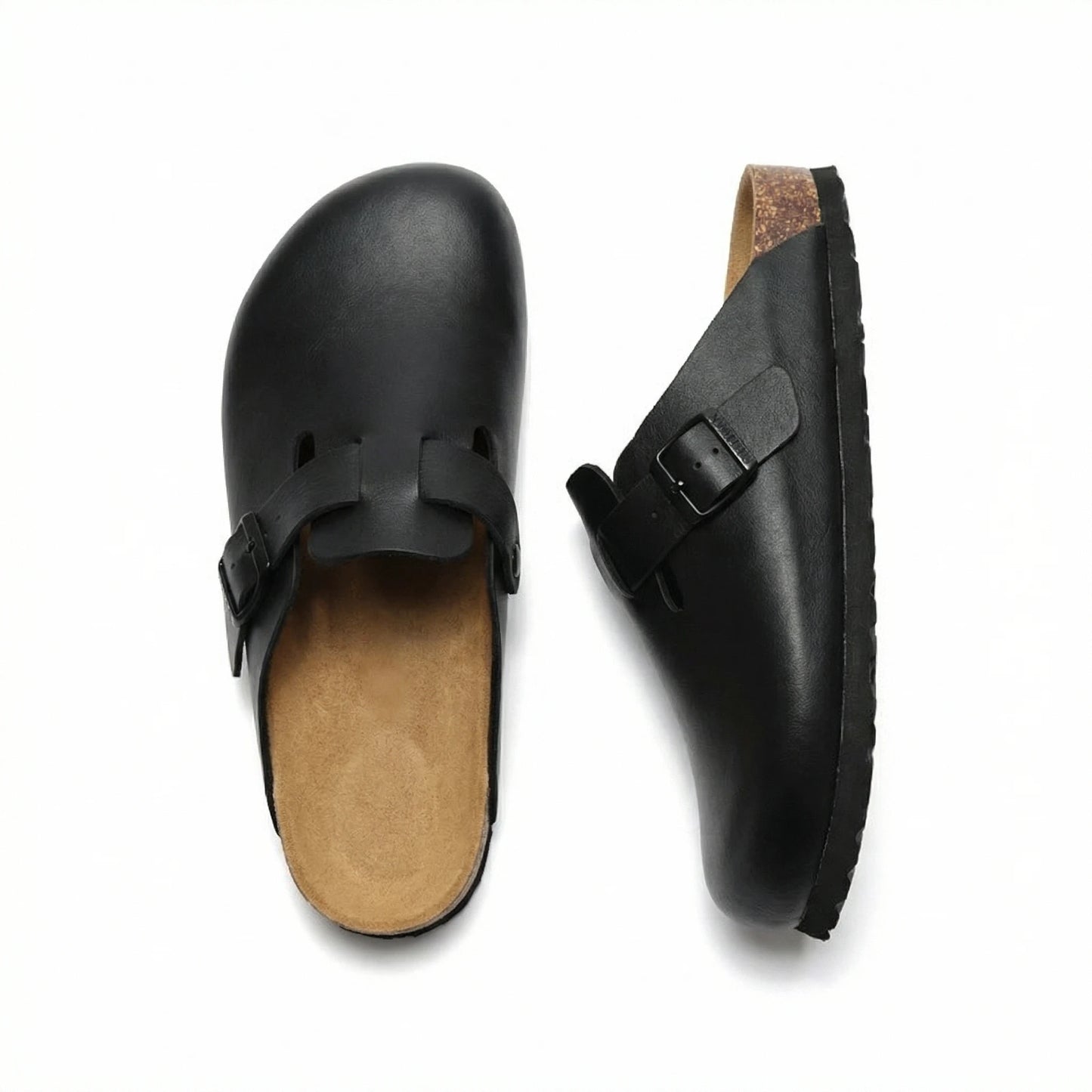 Stonebrook Studio - Stonebrook Studio | Faux Leather Clogs - Comfort Cork Sole Casual Slip - On