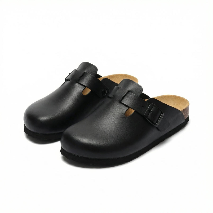 Stonebrook Studio - Stonebrook Studio | Faux Leather Clogs - Comfort Cork Sole Casual Slip - On