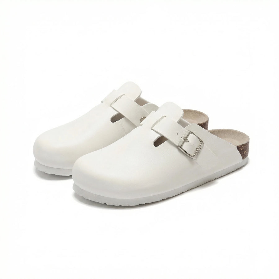 Stonebrook Studio - Stonebrook Studio | Faux Leather Clogs - Comfort Cork Sole Casual Slip - On