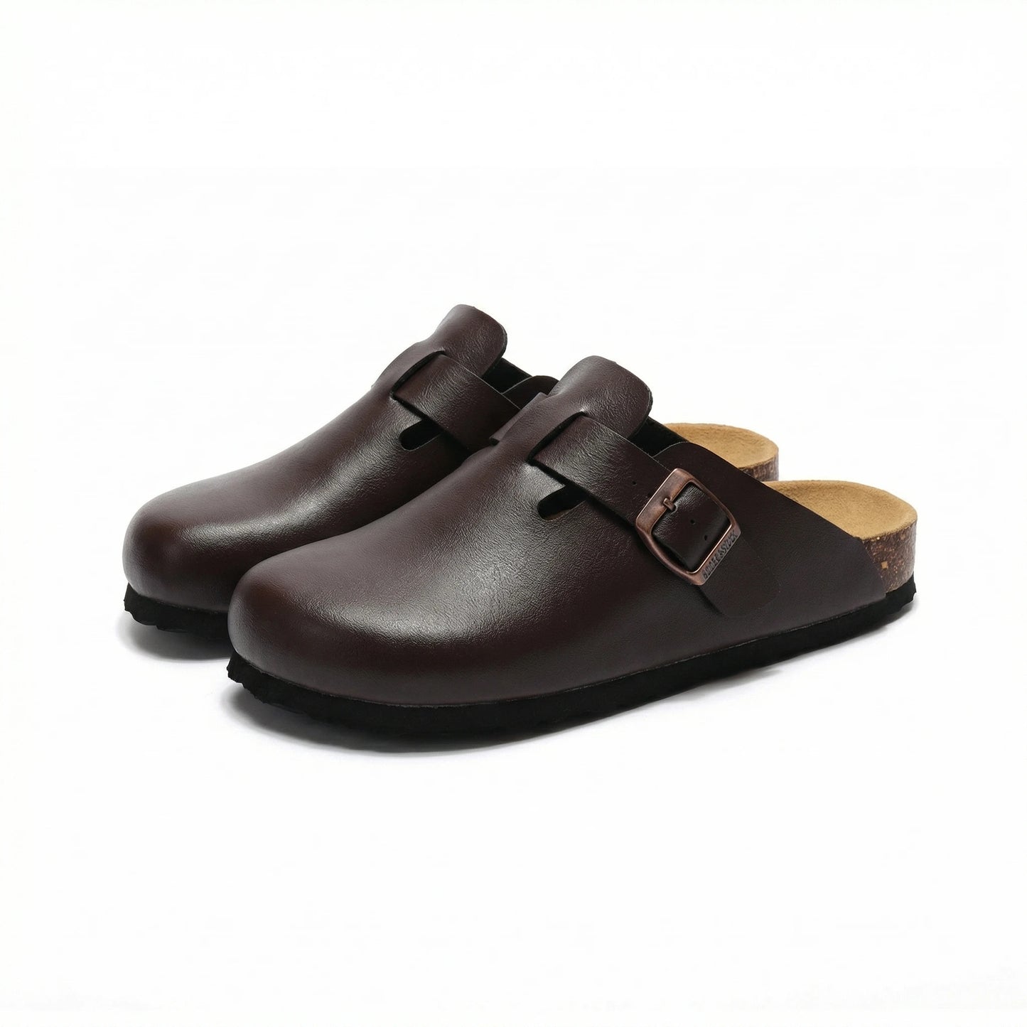 Stonebrook Studio - Stonebrook Studio | Faux Leather Clogs - Comfort Cork Sole Casual Slip - On