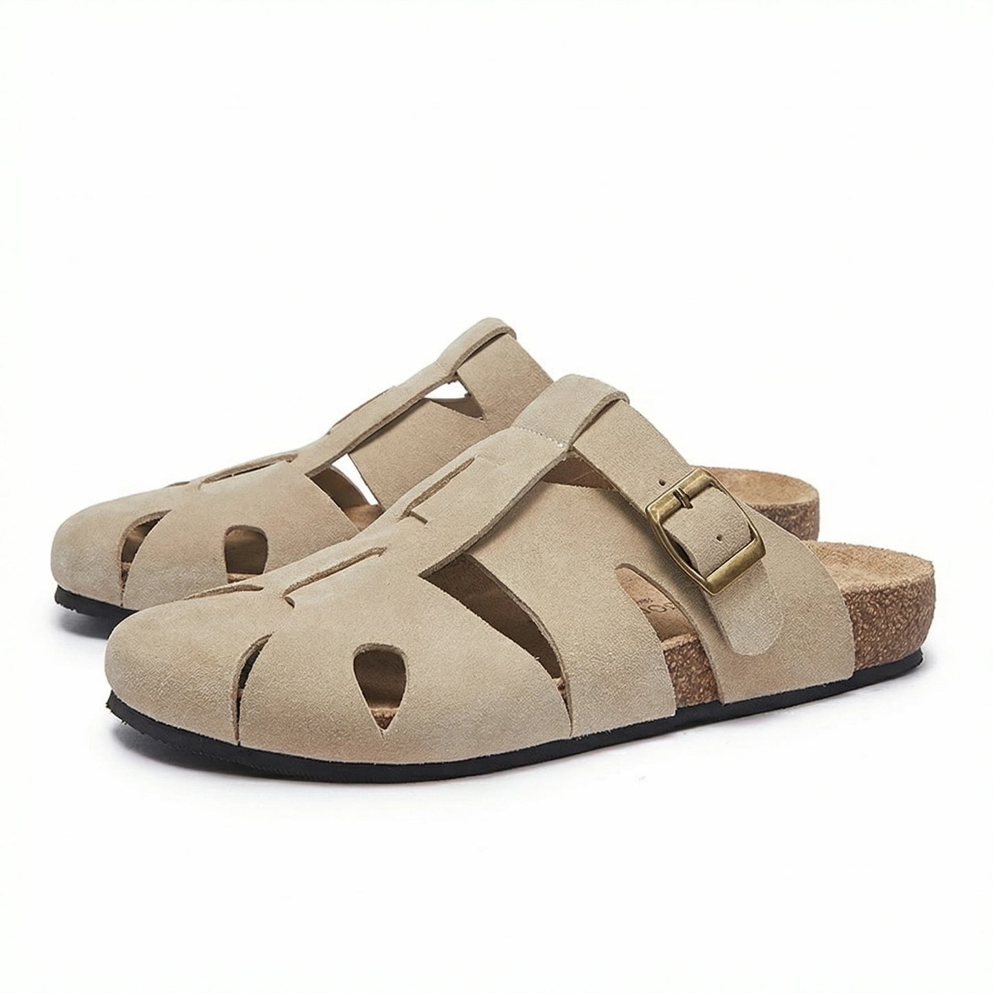 Stonebrook Studio - Stonebrook Studio | Leather Cork Slippers - Comfort Minimalist Flat Sandals