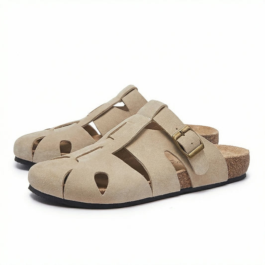 Stonebrook Studio - Stonebrook Studio | Leather Cork Slippers - Comfort Minimalist Flat Sandals