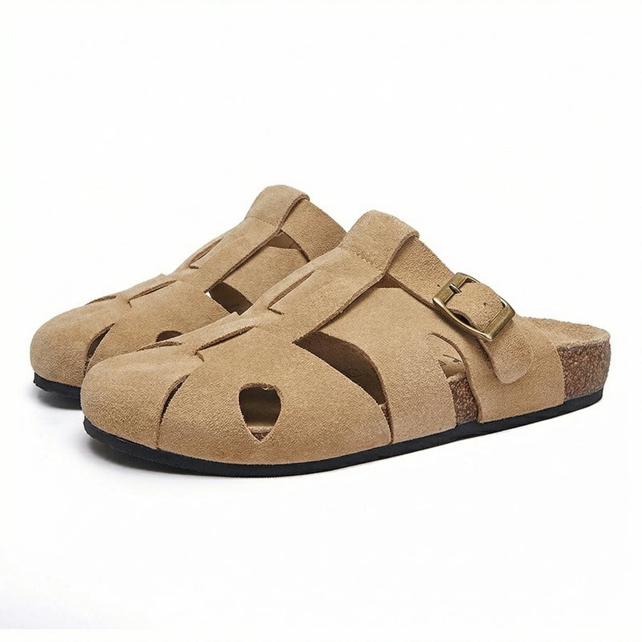 Stonebrook Studio - Stonebrook Studio | Leather Cork Slippers - Comfort Minimalist Flat Sandals