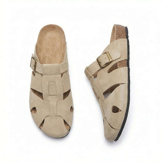 Stonebrook Studio - Stonebrook Studio | Leather Cork Slippers - Comfort Minimalist Flat Sandals