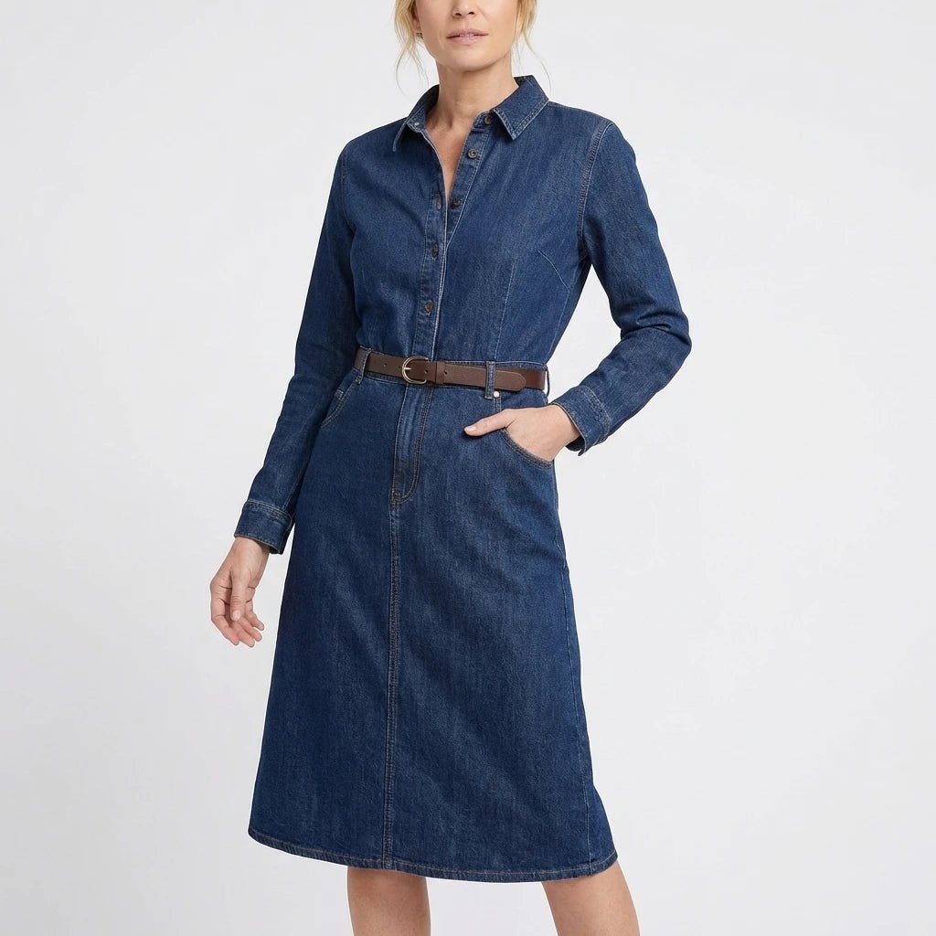 Stonebrook Studio - Stonebrook Studio | Women’s Classic Denim Dress - Timeless Elegant Casual