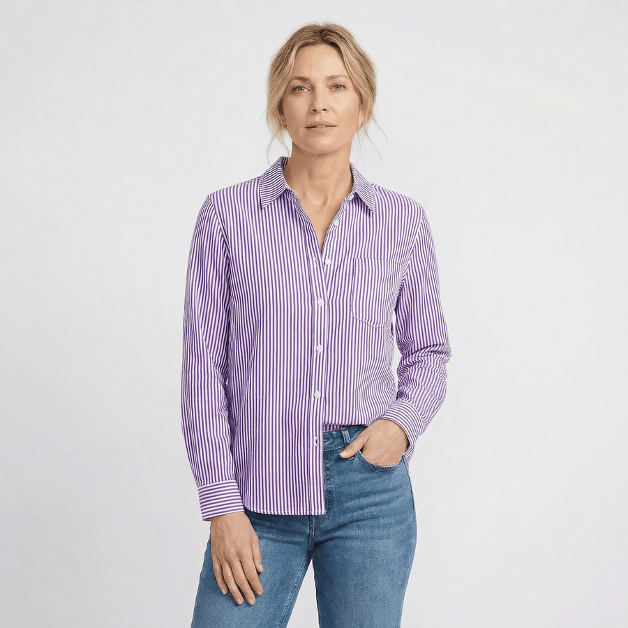 Stonebrook Studio - Stonebrook Studio | Women’s Striped Shirt - Loose Fit Lightweight Casual Top