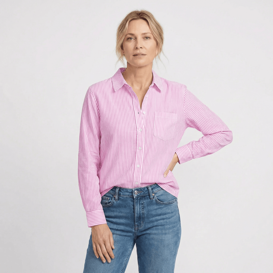 Stonebrook Studio - Stonebrook Studio | Women’s Striped Shirt - Loose Fit Lightweight Casual Top